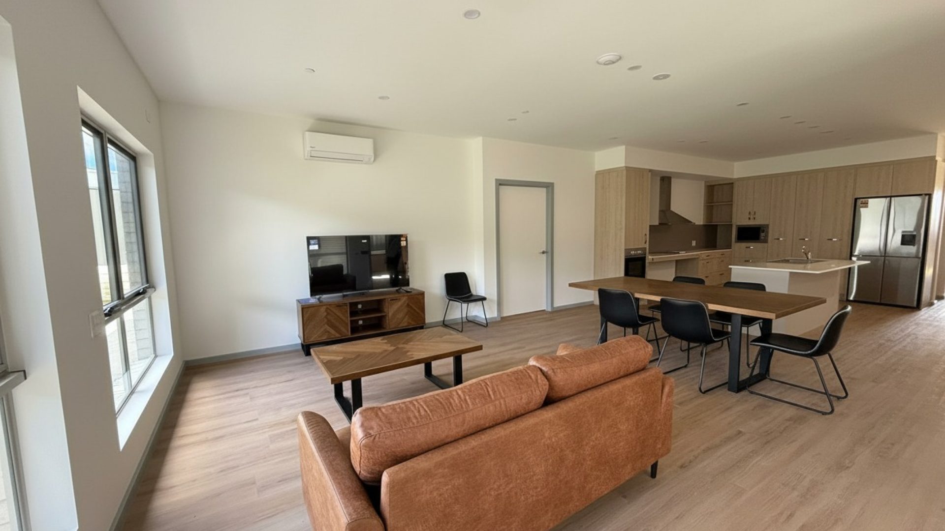 Living, dining and kitchen